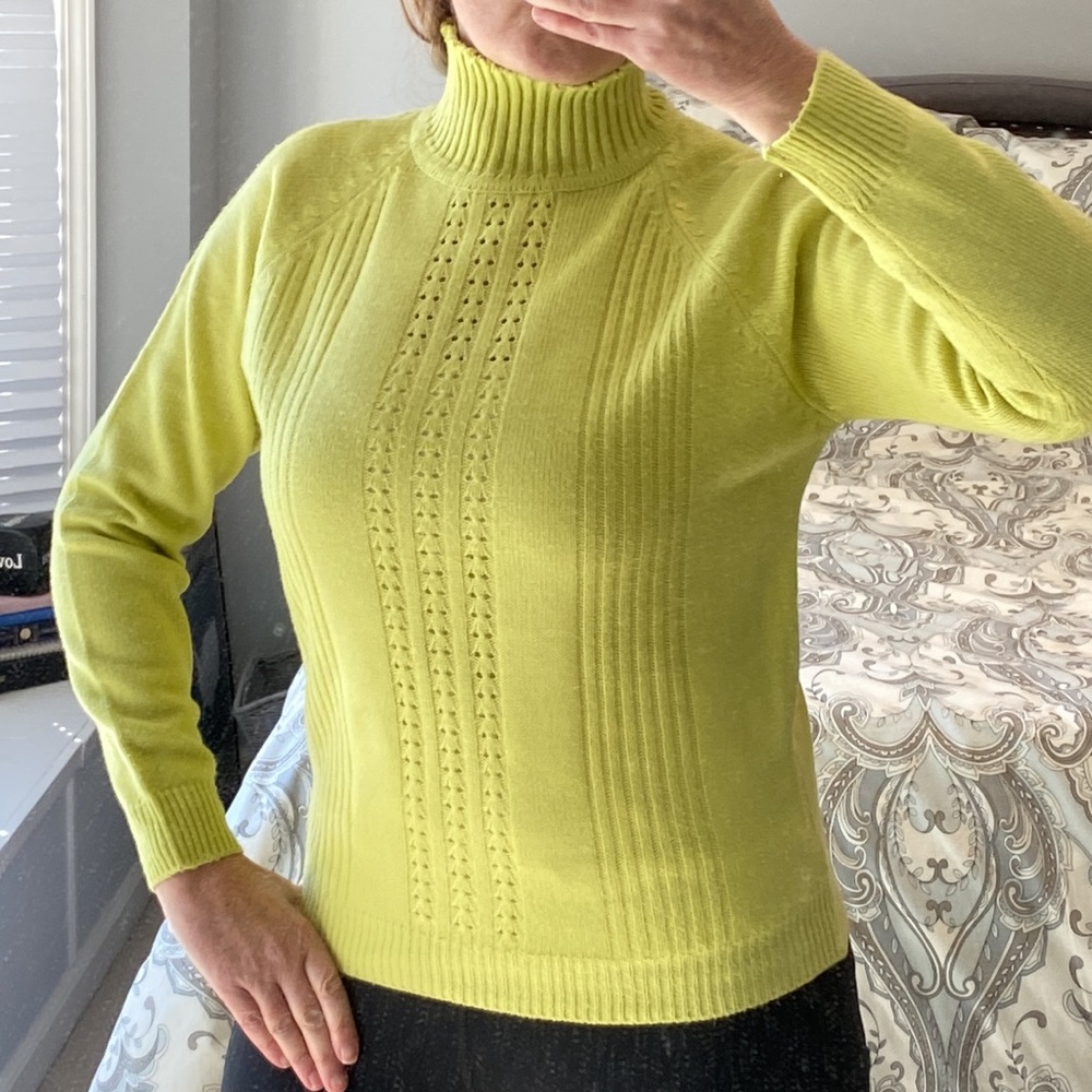 Vintage Pointelle Woven Turtleneck